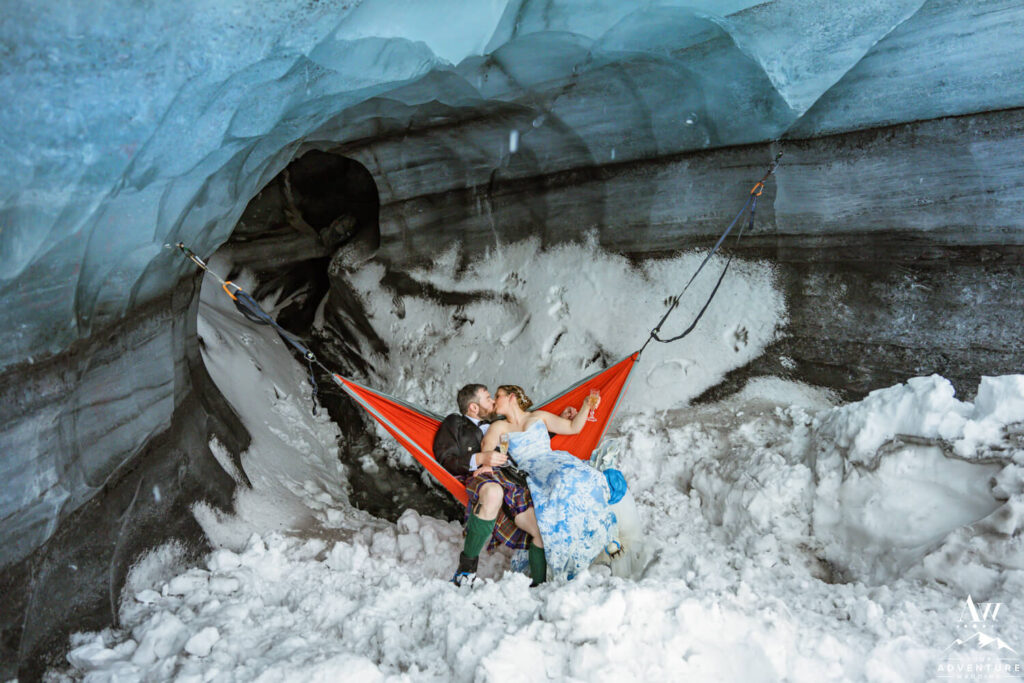 Wedding Couple on Ice Cave Hammock