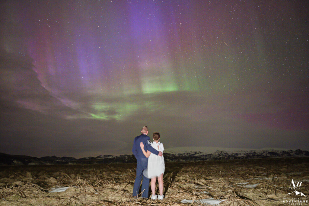 Aroura Borealis Wedding Photos in Iceland