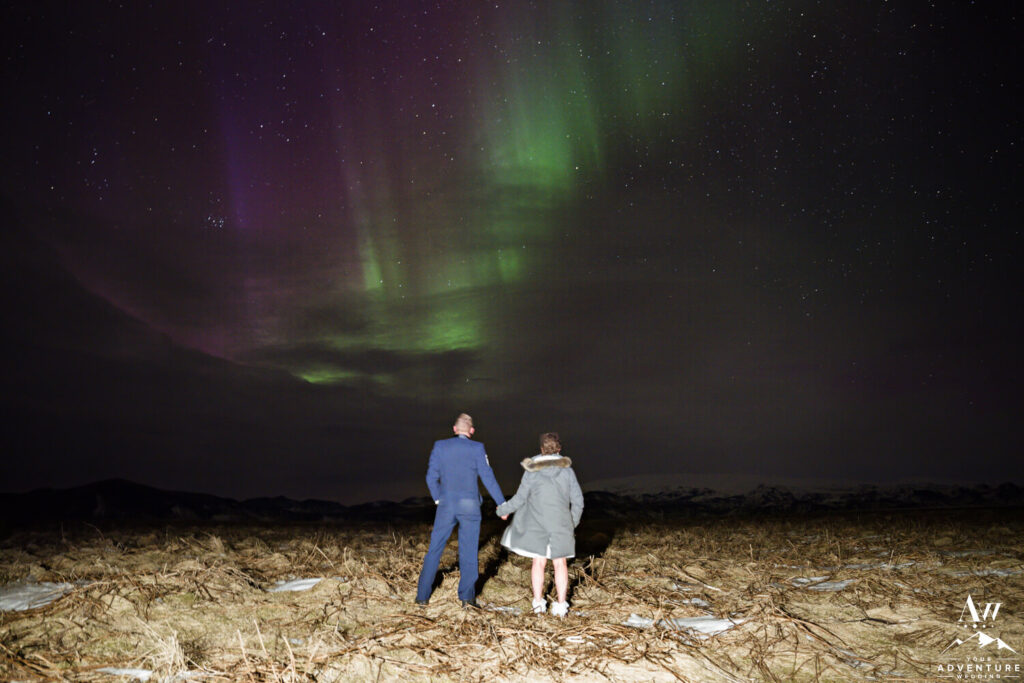 Northern Lights Wedding Photos in Iceland