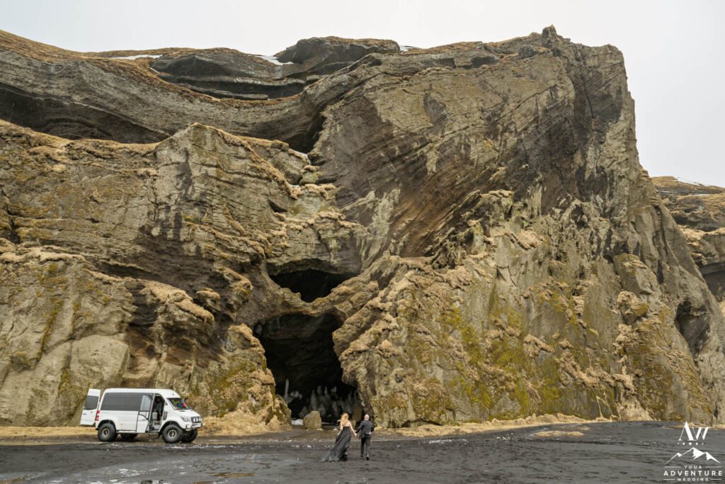 Yoda Cave in Iceland Couple Walking