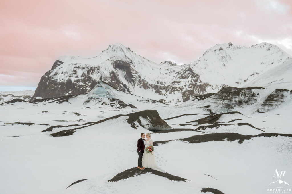 Sunset at a Glacier Wedding Photos