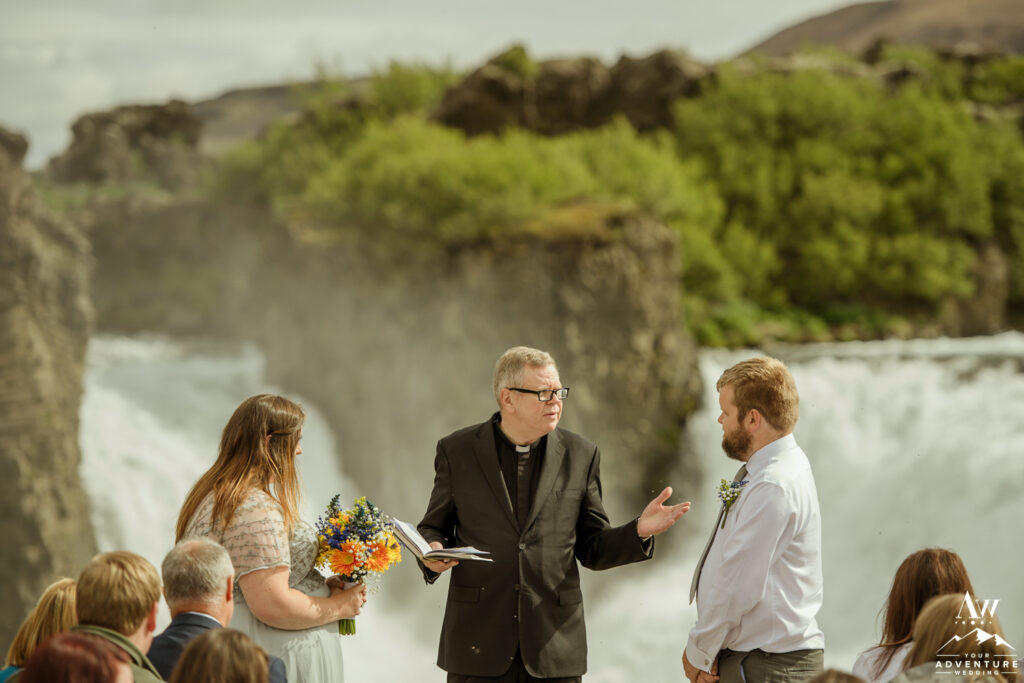 Hjalparfoss Waterfall Wedding Ceremony