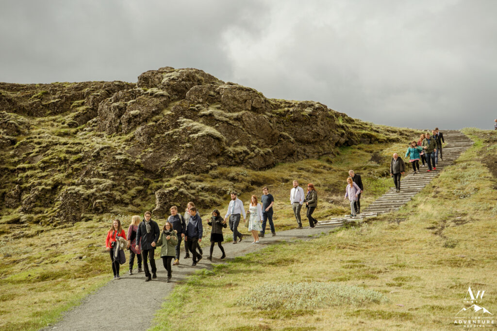 Hiking to Hjalparfoss-Waterfall