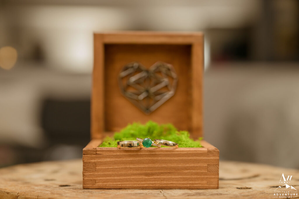 Iceland Wedding Rings in Moss Box