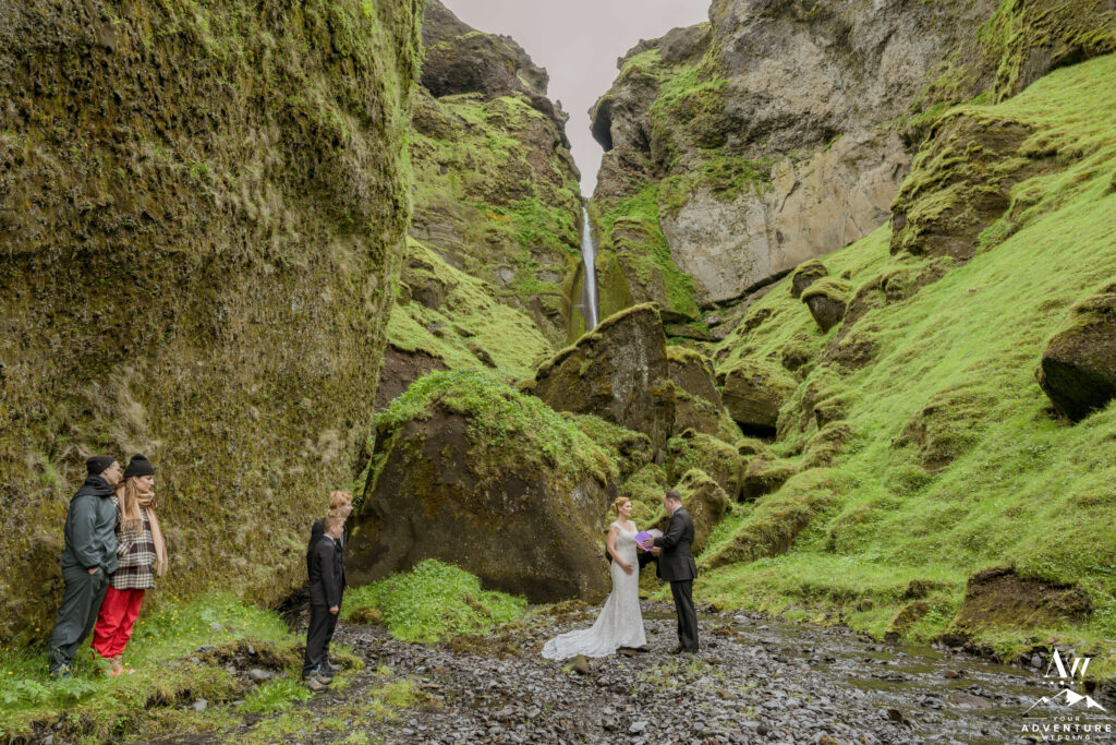 Waterfall wedding vows in South Iceland