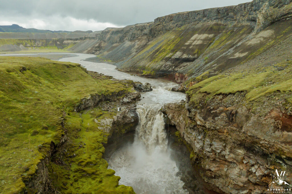 High Waterfall Wedding in Iceland