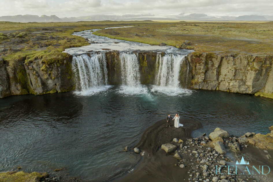 Glacier Flood Waterfall Wedding Ceremony