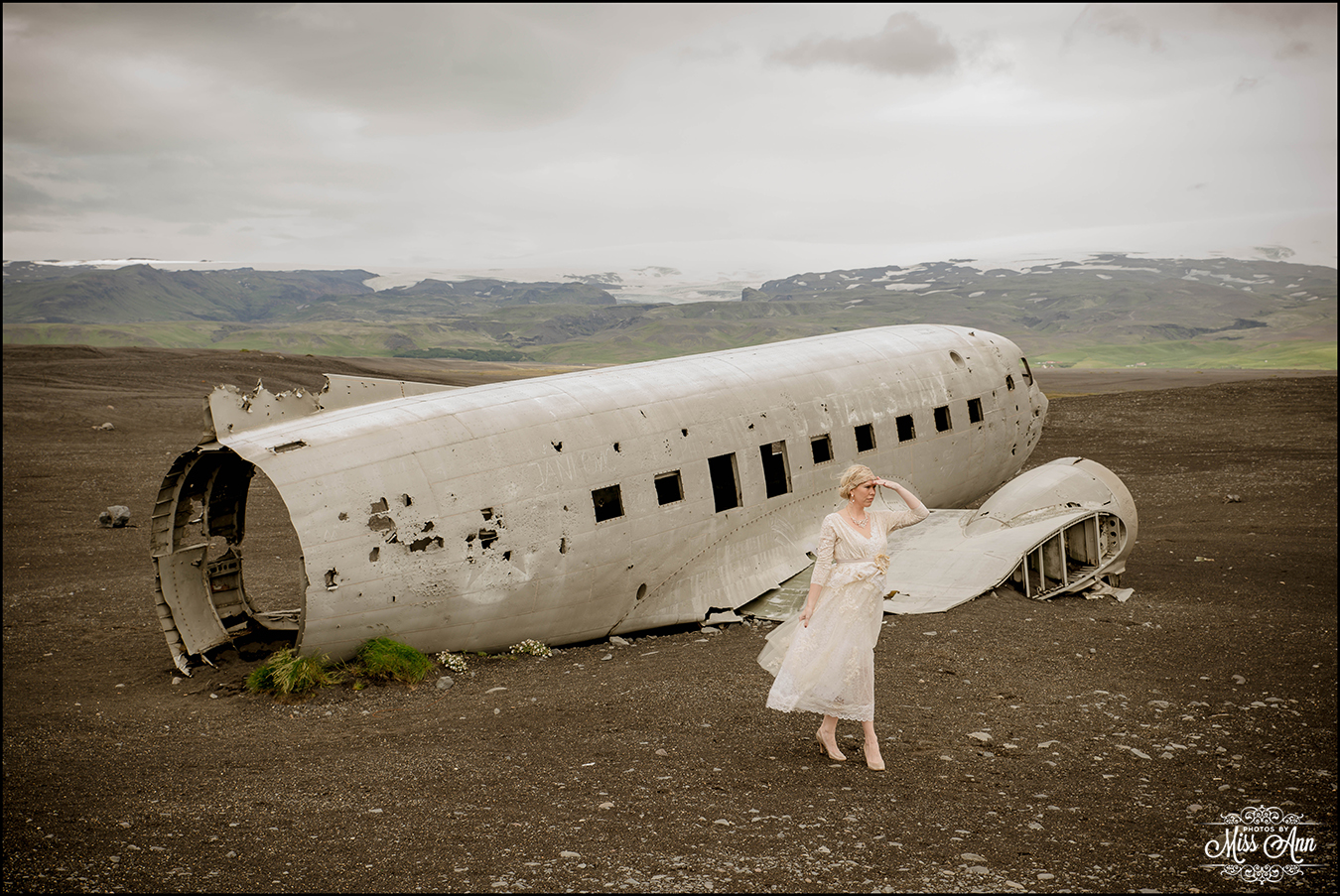 Iceland Wedding at Crashed Airplane