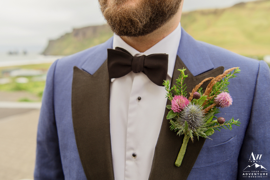 Iceland Wedding Boutineere Flower