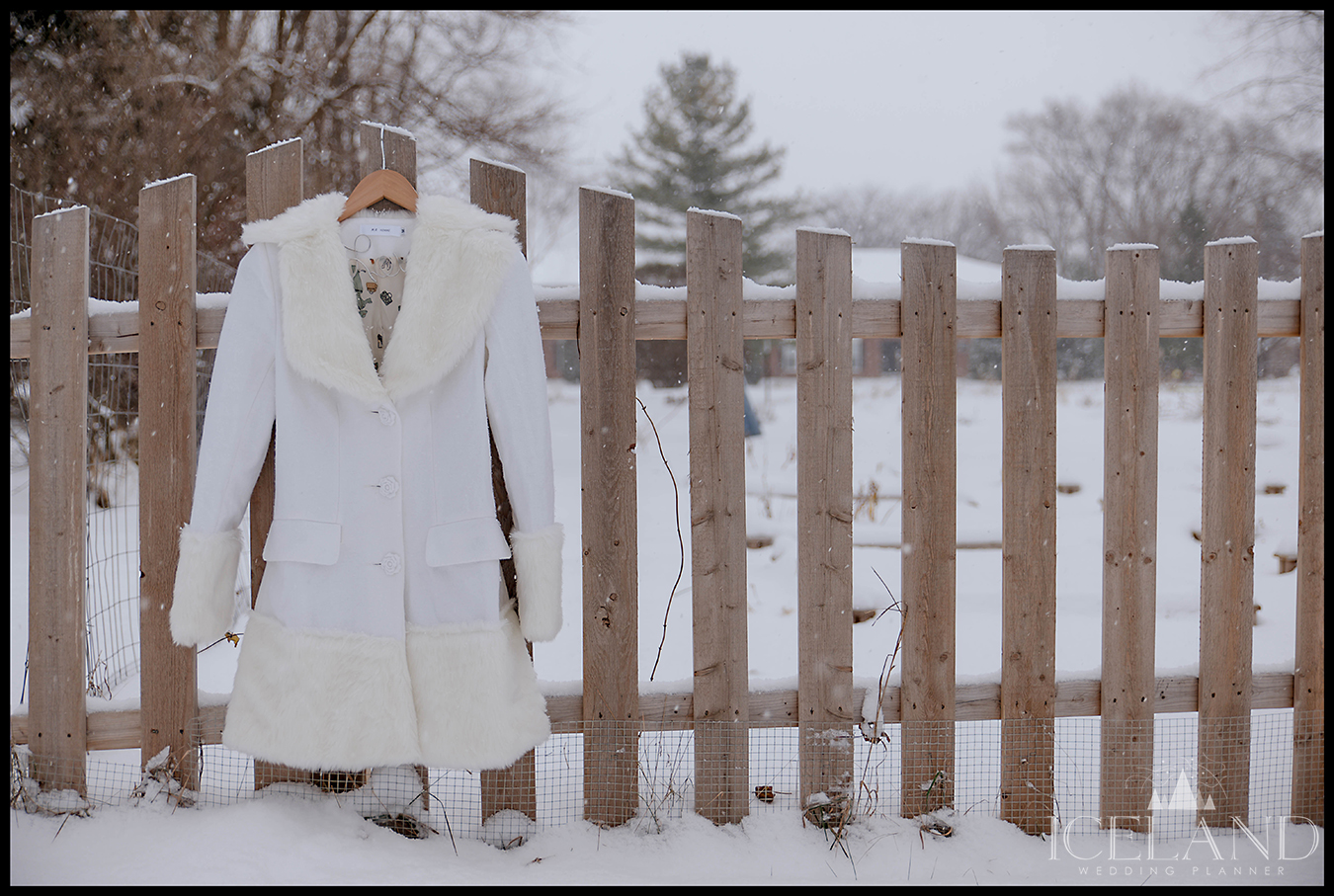 Iceland Wedding Dress White Fur Trim Bridal Coat Iceland Wedding Planner